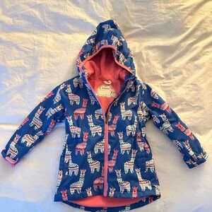 Hatley Kids' Llama Raincoat - Blue and Pink